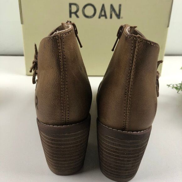 Roan Katherine Open Toe Tan Leather Heel Bootie - Picture 5 of 7